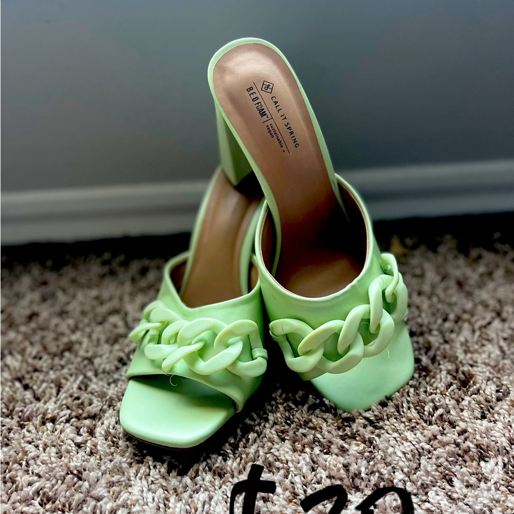 Call it spring. Open Toe Slip On pumps. Very Comfy